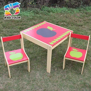 2016 wholesale baby wooden table and chair, cheap kids wooden table and chair, fashion children wooden table and chair W08G091