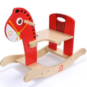 2018 Hot sale custom interesting toy kids cheap wooden rocking horse toy