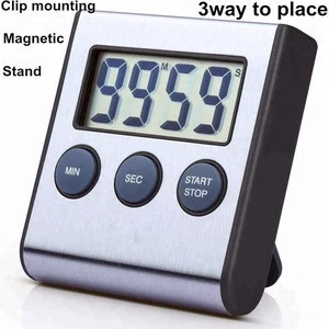 2018 New Magnetic Back Stainless Steel Digital Cooking Kitchen Timer