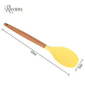2018 trending products Eco-Friendly Feature bamboo & silicone kitchen utensils cooking tools