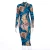 2020 Long Sleeve Aesthetic Print Bodycon O Neck Sexy Midi Outfits Autumn Winter Women Trendy Party Evening Dress