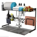 2020 new design hot popular stainless steel black coating kitchen organizer set bowl knife dish drying rack