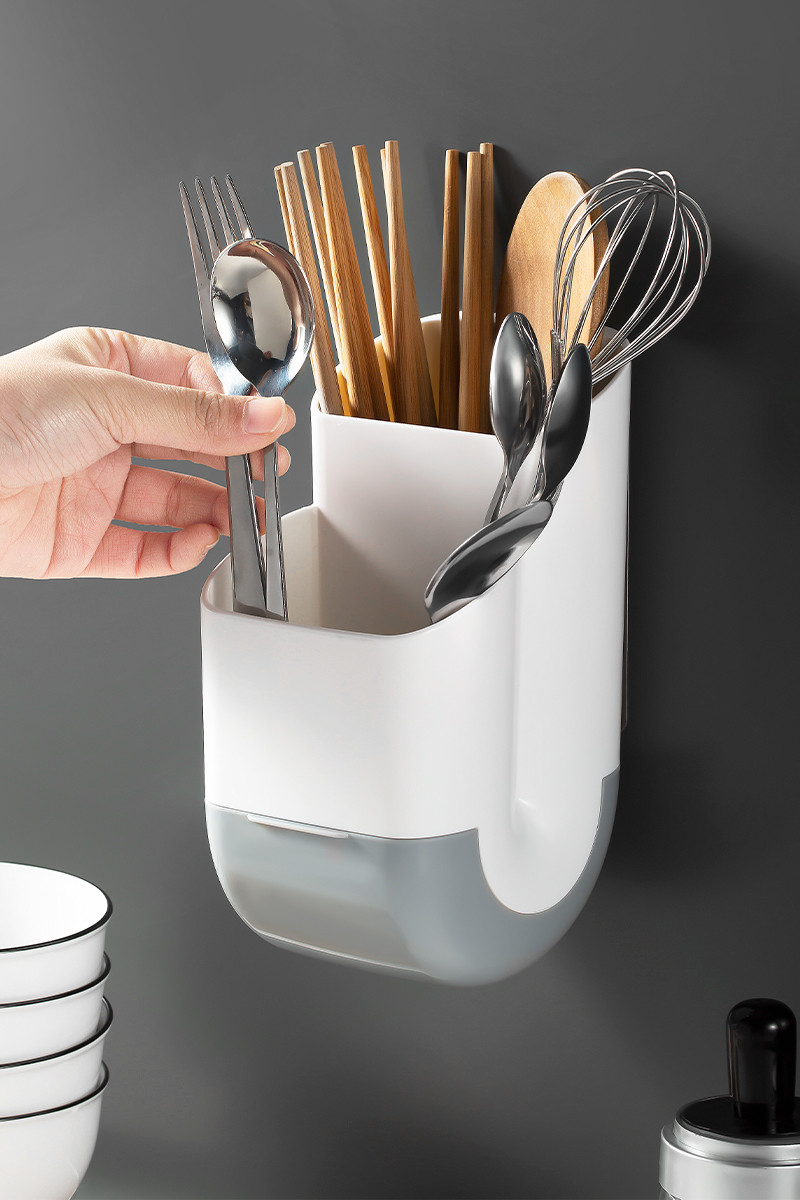 Spoon Rack Plastick Buy 2021 New Item White Plastic Adhesive Spoon Fork Holder Draining ...