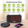 2021 Popular Bed Vibrator/Big Led Alarm Clock Red Digital Clock 7 Color Night Light 2 Usb Charger Alarm Clock