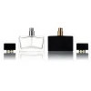 2021New China Wholesale Clear Matte Black Square Perfume Bottle 50ml Glass Spray