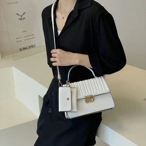 2022 fashion pu leather hand bag women luxury ladies shoulder crossbody purse and handbag set