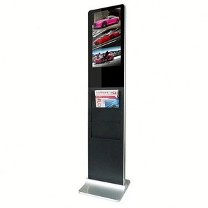 22" full hd lcd ad player/ newspaper shelf with advertise signboards