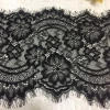 24 cm Eyelash Flower Design Inelasticity Black Lace For Dress Bra Curtain