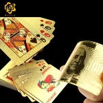24k banknote gold foil playing card with wooden box and gold certificate