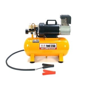 24V High Efficiency Weatherproof Long Duty Cycle DC Oil Free Professional Piston Mini Air Compressor Pump with 12 liter tank