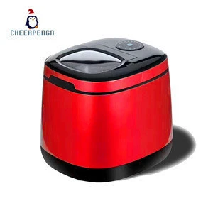 25kg/24h portable mini home bullet ice machine housing ice maker 18 parents stainless steel 5.5-8 minutes ice making red