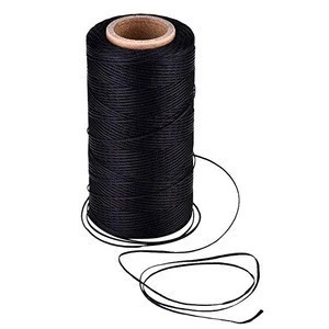 260m 150D 1 mm Leather Sewing Waxed Thread Cord for Leather Craft DIY (Black)
