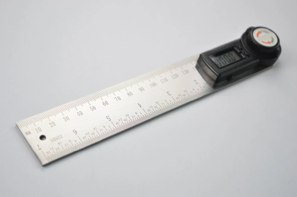 2in1 Digital Angle Finder Meter/ Protractor Aluminium with Moving Blade Ruler 360 degree 300mm 0~999.9 degree Range