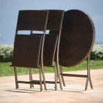 3 Piece Patio Wicker Bistro Rattan Furniture Set