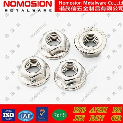 304 stainless steel DIN6923 flange nut, antiskid nut, toothed nut hex Nuts M3M4M5M6M8M10M12