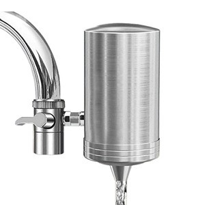304 stainless steel faucet water purifier with ceramic filter cartridge, can remove sand, silt, rust, red worms, etc.