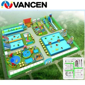 35*100m inflatable water park amusement park supplies outdoor games 0.9mm PVC tarpaulin water park supplies