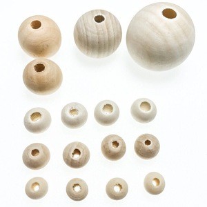 3mm 5mm 6mm 7mm  8mm Round wood beads natural color with little holes factory wholesale
