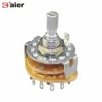 3P4T 20mm Shaft 0.3A 250VAC 3 Way Rotary Switch