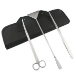 3PCS Stainless Steel aquarium plant tools aquarium tweezers aquarium scissors with cloth bag