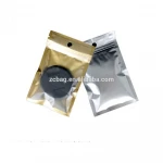 3" x 5" Silver Backed Aluminum Foil Metallized Hanging Zipper Barrier Bags for Herbal Teas Packaging Bag