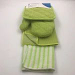 4 pc microfiber Kitchen set Pocked Mitt ,Oven Mitt,Kitchen Towel & Dish cloth