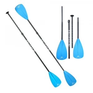 4 Section Blue Fiber Glass Light Weight Shaft SUP Paddle Kayak Paddle Board Accessory OEM LOGO Inflatable