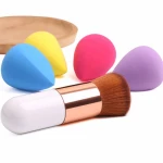 4+1Pcs Makeup Sponges with Foundation Brush, Foundation Blending Sponge for Liquid Cream and Powder