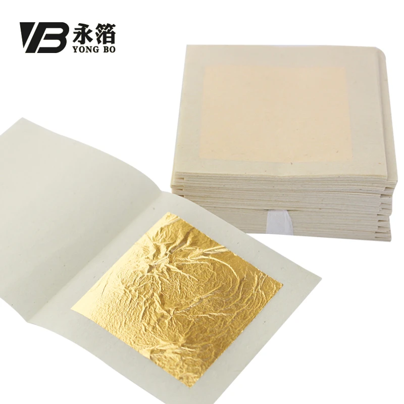 4.33 x 4.33 cm 24K 99.9% Chinese Genuine Real Gold Sheets Beauty Cosmetics Cake Baking Edible Pure Gold Leaf Foil Paper