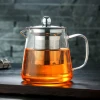 450ml, 550ml, 750ml, 950ml, 1300ml Heat Resistant Borosilicate Glass Clear Tea Pot Set With 304 Stainless Steel Tea Infuser