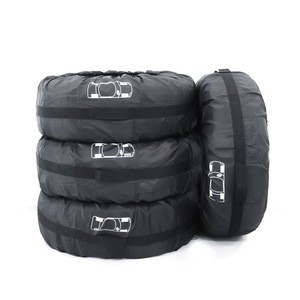 4Pcs Car Spare Tire Cover Case Polyester Auto Wheel Tires Storage Bags Vehicle Tyre Accessories Dust-proof Protector