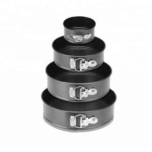 4pcs Nonstick Carbon Steel Springform Pan Bakeware Cake Pan Baking Tin Interlocking Bakeware Set