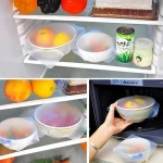 4pcs/set Multifunctional Silicone Food Wraps Seal Cover Vacuum Lid Stretch Food Fresh Keeping Kitchen Tools