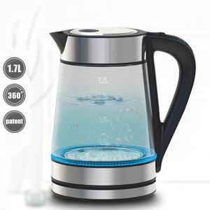 5 color LED light ring change 50/70/80/90/100 adjustable temperature cheap cordless electric glass kettle