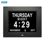 5 Daily Alarms & 3 Medicine Reminder Clock- Hurrah Extra-Large Memory Loss Digital Calendar Day Clock with Non-Abbreviated Day