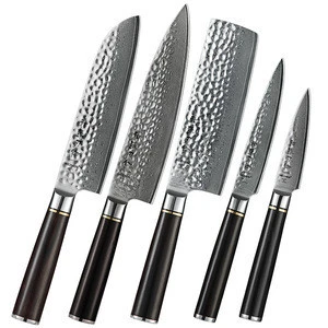 5 pcs professional  Japanese damascus kitchen knife set
