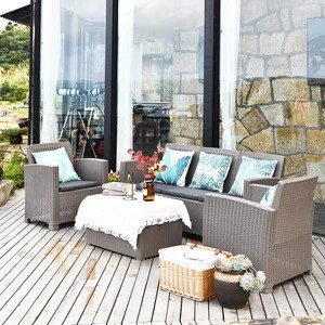 5-Seater Cheap Patio Furniture Set Modern Rattan Outdoor Garden Sofa