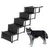 5 steps metal frame folding pet ramp dog car step stairs portable pet ladder