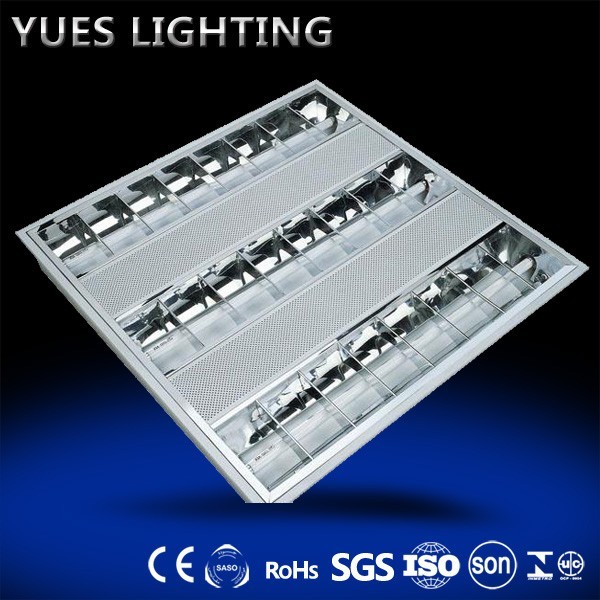 600x600 6500K T5 LED office grille light louver fitting