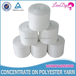 60/2 wholesale virgin quality raw white spun polyester sewing thread