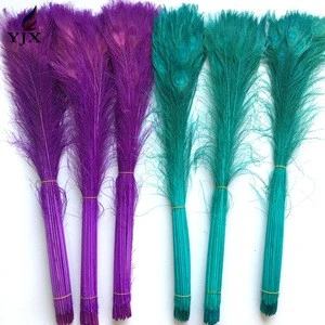 70-80cm beautiful colorful artificial decorative peacock feathers
