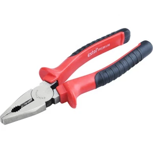 7414 EXTOL 200-mm hardened jaw TUV/GS high-quality plastic handle cutting combination pliers softened with non-slip TPR rubber