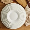7inch Stock Feature White round Porcelain dinnerware  Flat Cake Plate