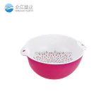 9605B transparent plastic vegetable cooking sieve colorful sink Strainer collapsible colander