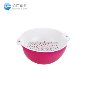9605B transparent plastic vegetable cooking sieve colorful sink Strainer collapsible colander