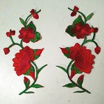 A Pair Embroidery Flower Sew On Patch Badge For Bag Hat Jeans Dress Applique Craft