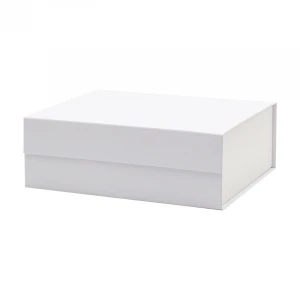 A4 deep plain white luxury retail clothing packaging magnetic closure gift box