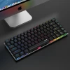AK33 Compact 82 Keys Full Anti-Ghosting RGB Backlit Mechanical Gaming Keyboard  Aluminum Panel for Win PC  Laptop Game