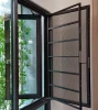 Aluminium Casement Window slim frame  Design With Grill with stainless steel fly screen with protective bar