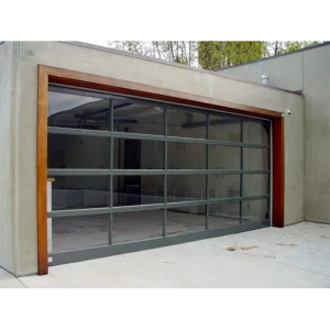 Aluminum alloy material frosted glass modern new black sectional panel garage door prices